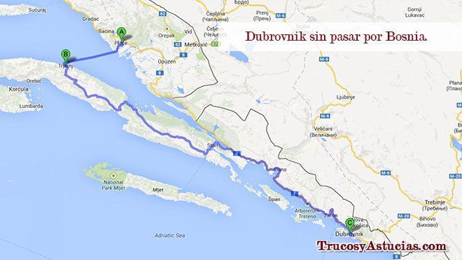Llegar a Dubrovnik sin pasar por Bosnia