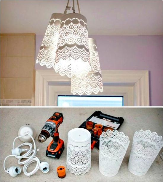 lámpara diy con bricolaje casero